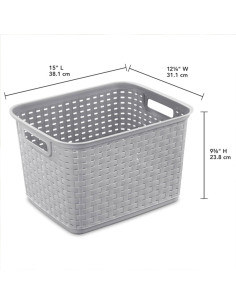 Cesta de Almacenamiento Sterilite 6 Paquetes Gris Cemento 2