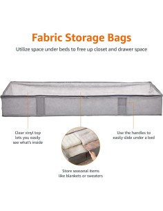 Contenedores de Almacenamiento Amazon Basics 2 Piezas 45x106x15 Gris 2