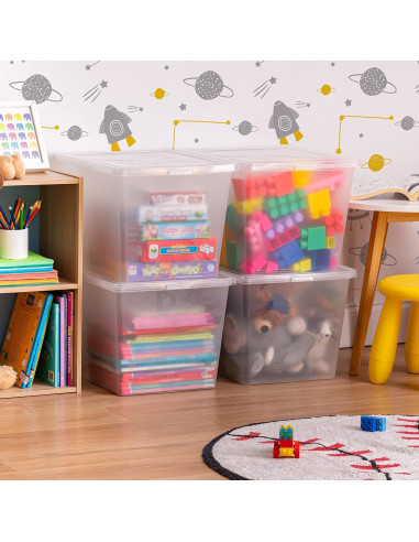 Contenedores de Almacenamiento IRIS USA 4-Pack 36L Transparentes