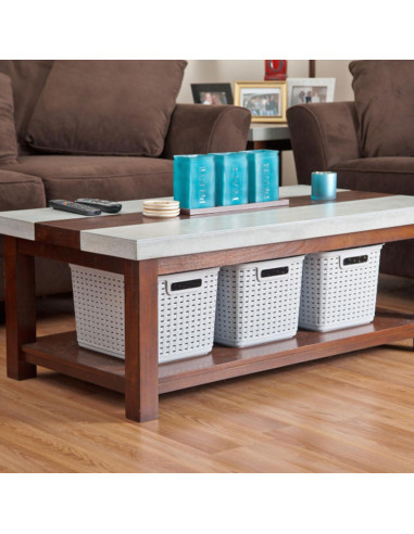 Cesta de Almacenamiento Sterilite 6 Paquetes Gris Cemento