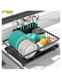 Estante para Secar Platos MERRYBOX 40x29x14.5 cm Negro