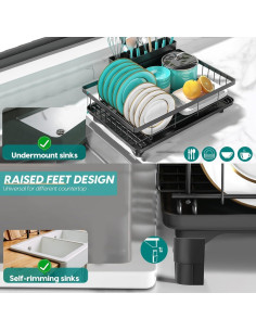 Estante para Secar Platos MERRYBOX 40x29x14.5 cm Negro 2