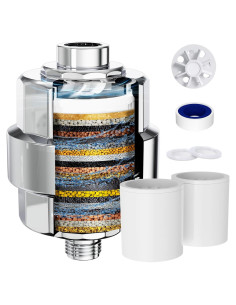 Filtro de Ducha EMBATHER 20 Etapas Cromo Pulido 2 Cartuchos