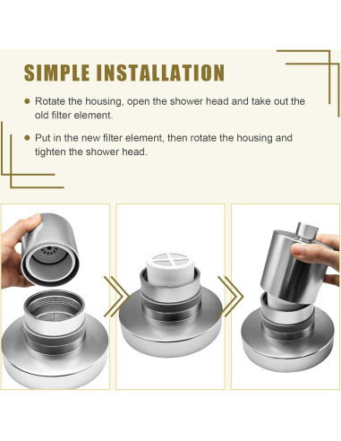 Cartucho de Reemplazo Filtro de Ducha Filymosie 3 Pcs