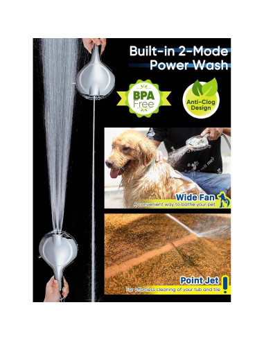 Cabezal de Ducha Pavezo 5" Alta Presión con Filtro y Manguera 152 cm