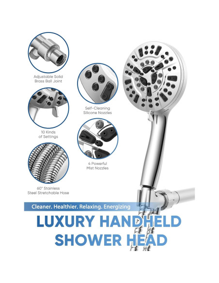 Cabezal de Ducha Pavezo 5" Alta Presión con Filtro y Manguera 152 cm Cabezal de Ducha Pavezo 5" Alta Presión con Filtro y Manguera 152 cm