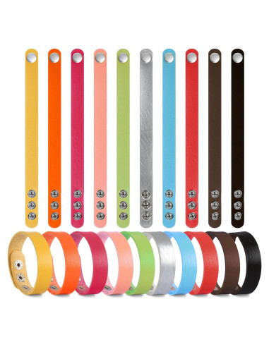 TXIN 20 Pulseras de Cuero Sintético Ajustables DIY Coloridas