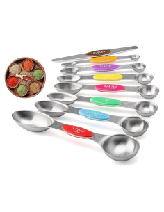 Juego de 8 cucharas medidoras magnéticas DIYOHFE acero inoxidable