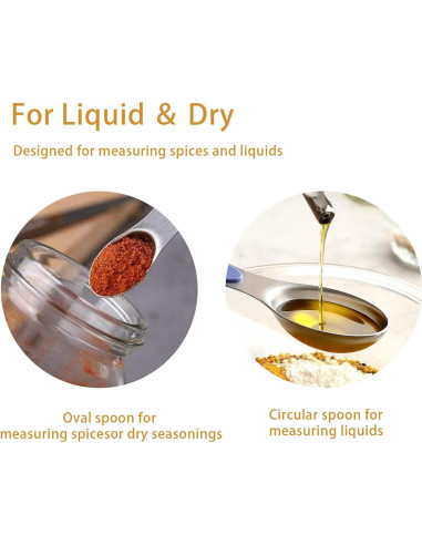 Juego de 8 cucharas medidoras magnéticas DIYOHFE acero inoxidable