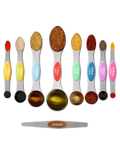 Set de 9 Cucharas Medidoras Magnéticas Oeedsns Acero Inoxidable