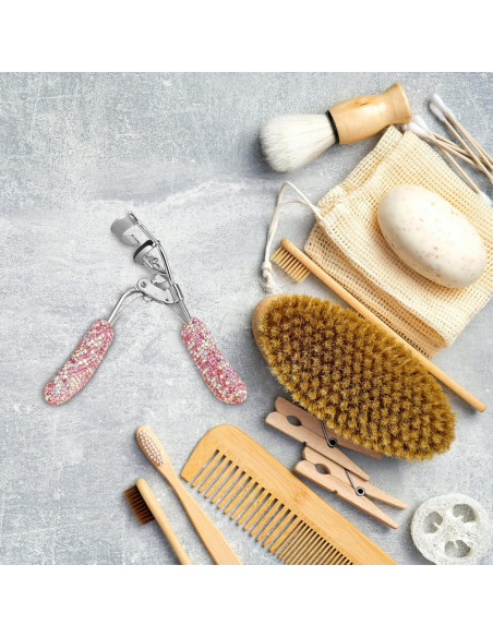 Rizador de Pestañas KEYPOWER Rosa con Rhinestones Duradero