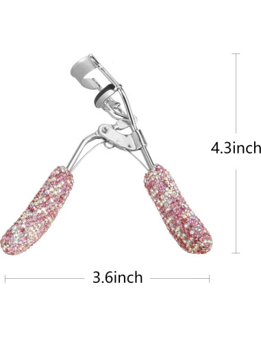 Rizador de Pestañas KEYPOWER Rosa con Rhinestones Duradero