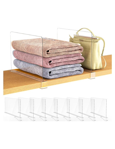 Paquete de 8 Divisores de Estante Acrílico Ginbel 33 cm