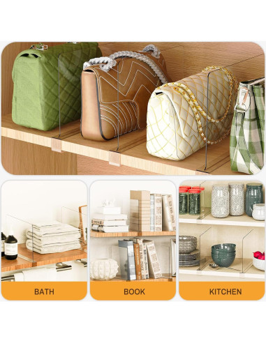 Paquete de 8 Divisores de Estante Acrílico Ginbel 33 cm