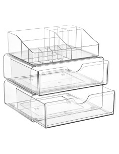 Organizador de Maquillaje Vtopmart 3 Niveles Transparente