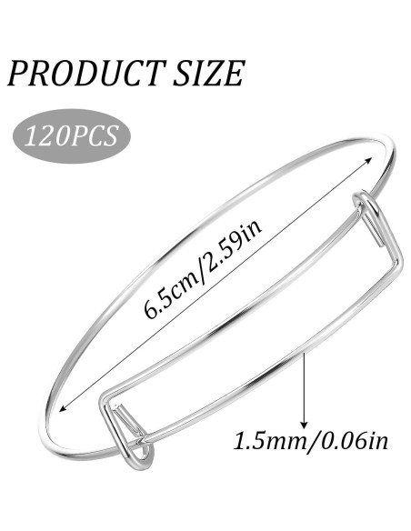 120 Pulseras Ajustables de Acero Inoxidable DIVINA VITAE