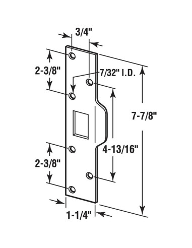 Latch Strike de Seguridad Prime-Line U 9476 Acero Cromado
