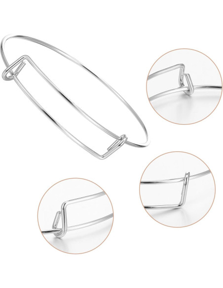 120 Pulseras Ajustables de Acero Inoxidable DIVINA VITAE