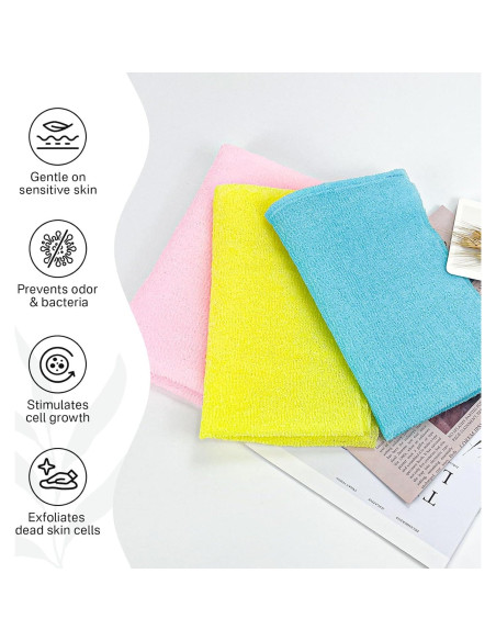 Toalla Exfoliante Yiclick 3 Piezas para Ducha 88,9 cm