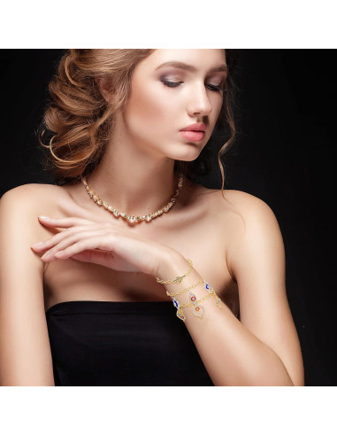 12 Pulseras de Cadena Prasacco para Joyería en Oro 19cm