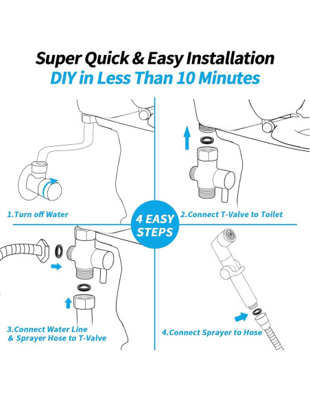 KAIYING Pulverizador de Bidet de Mano Negro 149,86 cm