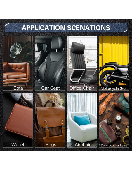 Kit de Reparación de Cuero OAZ 10,16 cm x 160 cm Negro