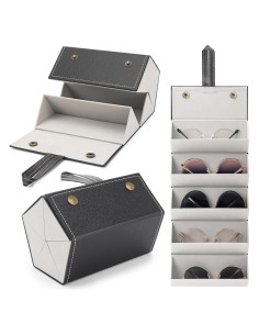 Estuche Organizador de Gafas de Sol Aubeco Plegable 5 Compartimentos