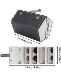 Estuche Organizador de Gafas de Sol Aubeco Plegable 5 Compartimentos 2