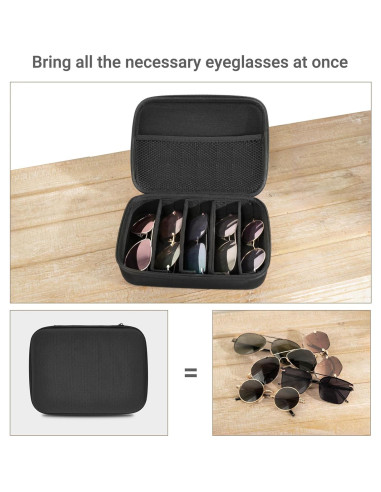 Organizador de Gafas de Sol Mkono 5 Ranuras Negro Mediano