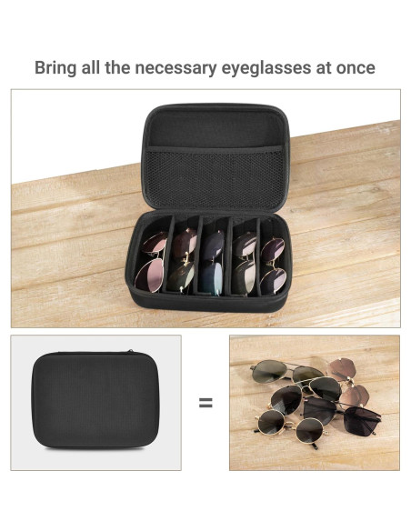 Organizador de Gafas de Sol Mkono 5 Ranuras Negro Mediano