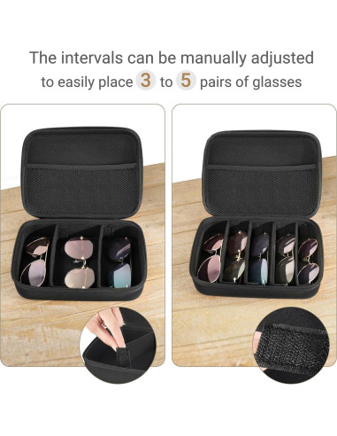 Organizador de Gafas de Sol Mkono 5 Ranuras Negro Mediano