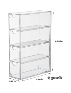 Organizador de Gafas Vowcarol 2 Piezas Acrílico 4 Cajones 2