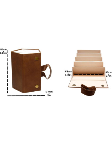 Organizador de Gafas de Sol Calabria 5 Ranuras Cuero Sintético