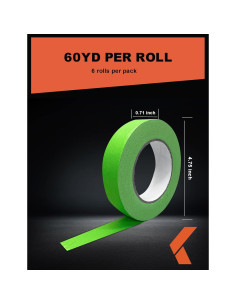Cinta de Pintor KREFINISH Verde 1.8 cm x 54.86 m - 6 Rollos 2