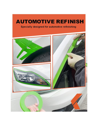 Cinta de Pintor KREFINISH Verde 1.8 cm x 54.86 m - 6 Rollos