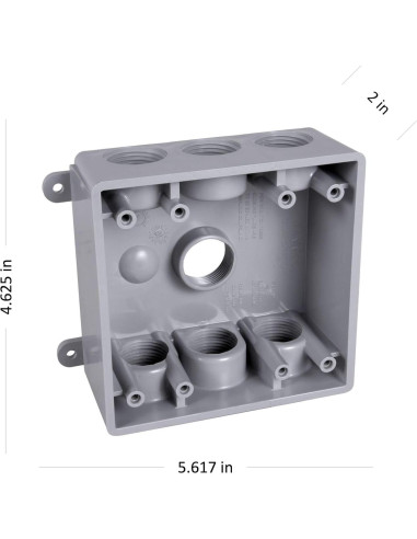 Caja a Prueba de Climas BELL PDB77550GY 2 Gangas 7 Salidas Gris