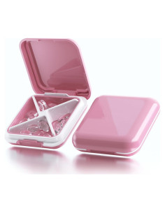 Caja de Pastillas Impermeable MOODKEY Rosa 4 Compartimentos