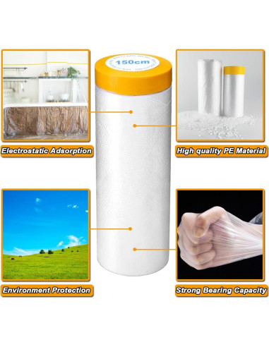 Paquete de 3 películas enmascarar LOSYHU 1,52 x 19,81 m