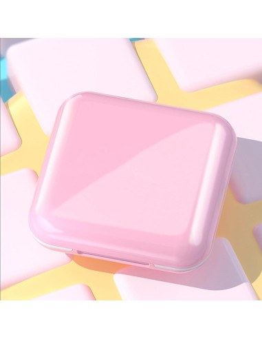 Caja de Pastillas Impermeable MOODKEY Rosa 4 Compartimentos