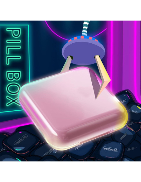 Caja de Pastillas Impermeable MOODKEY Rosa 4 Compartimentos