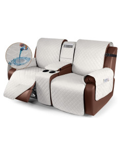 Funda Impermeable para Loveseat Recliner KinCam Beige 2 Asientos