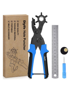 Perforador de Agujeros de Cuero Diyife - 6 Tamaños, Azul