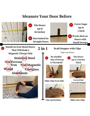 Tapón Magnético para Corrientes de Aire Evelots 91 cm