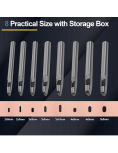 Perforadora Ovalada para Cuero Boyistar 8 Tamaños 2-5mm 2