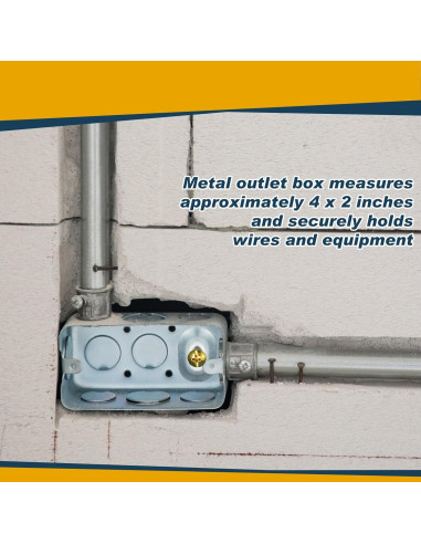 12 Cajas de Conexiones Eléctricas Copkim 10,16x5,08cm Metal