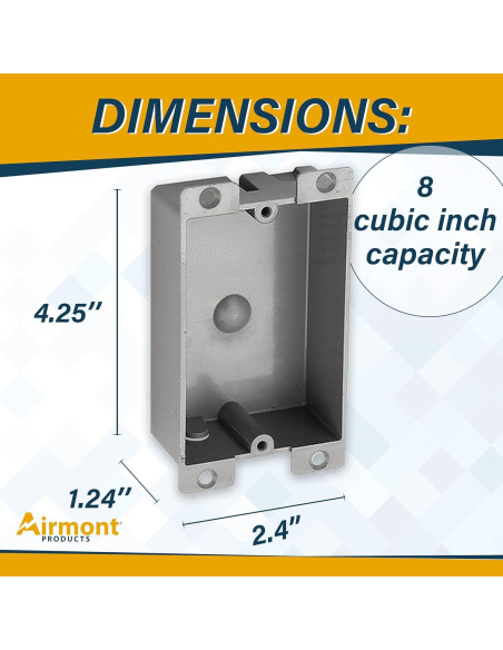 Caja Eléctrica Plástica Airmont 12 Unidades 8 Pulgadas