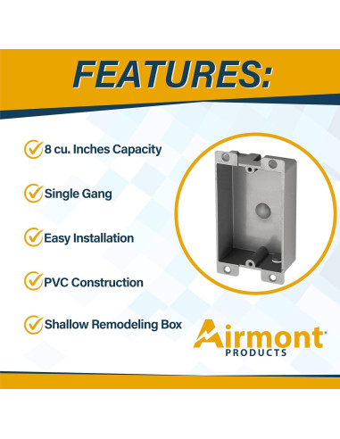 Caja Eléctrica Plástica Airmont 12 Unidades 8 Pulgadas