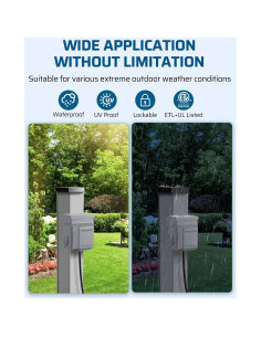 Caja de Salida Eléctrica Exterior Dewenwils 20 AMP GFCI 2