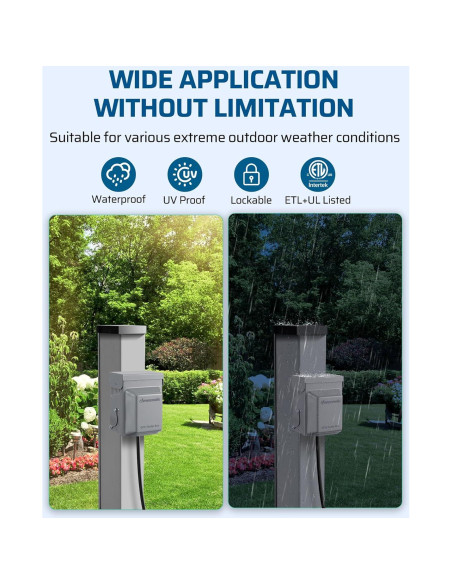 Caja de Salida Eléctrica Exterior Dewenwils 20 AMP GFCI