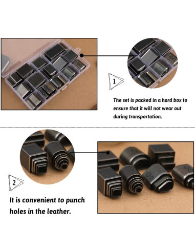 Conjunto de Herramientas de Perforación de Cuero Yizzvb 52 Piezas